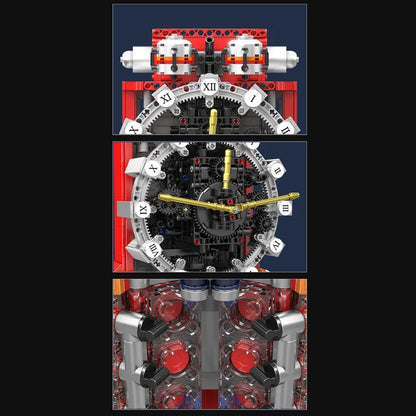 Mould King 10187 Motorized Engine Clock - Technical Building Kit