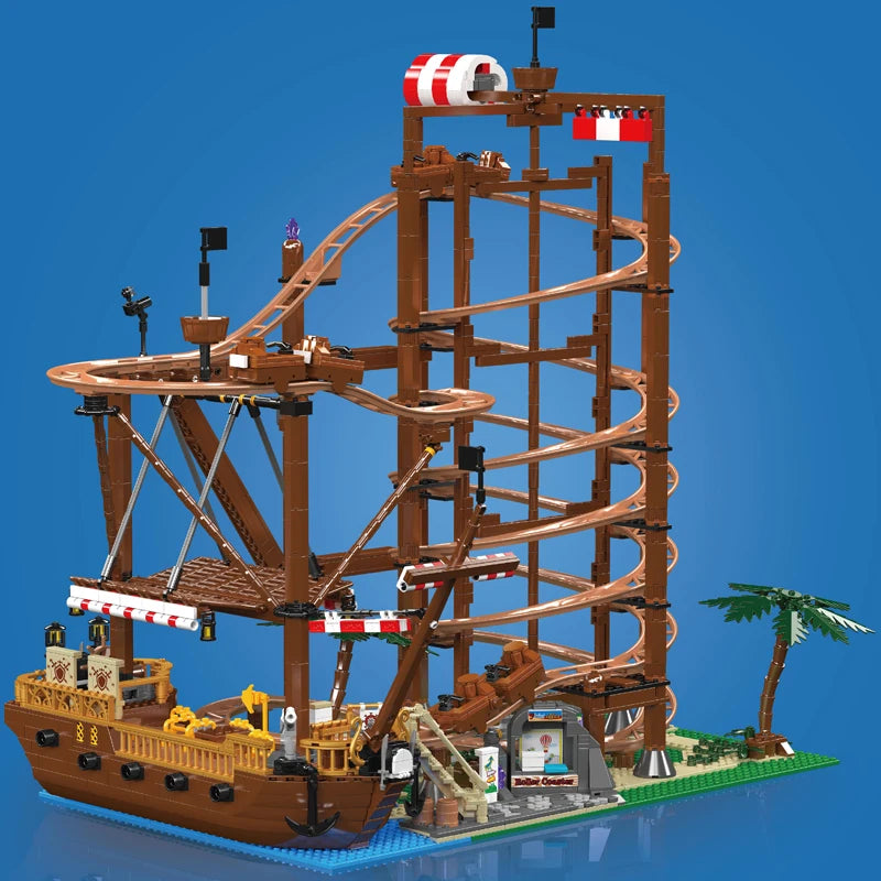 Mould King 11013 - Set de Construction de Montagnes Russes Double Hélice Motorisées