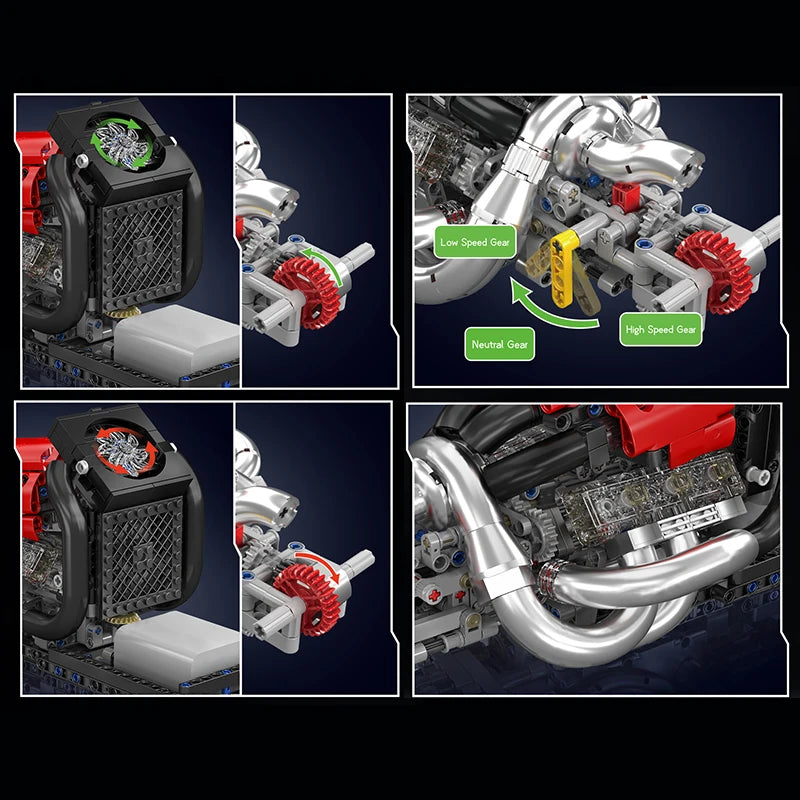 Mould King 10188 Moteur STR 13 F1 - Kit de Construction Technique