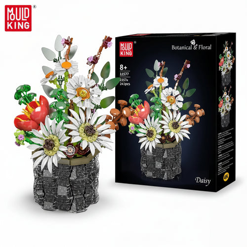 Mould King 24107 White Daisy Bouquet - Building Block Flower Set