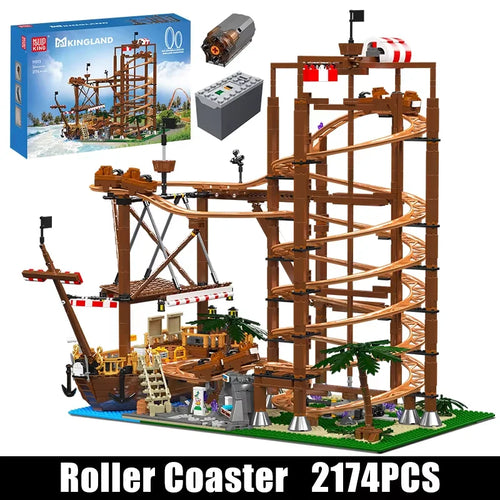 Mould King 11013 - Set de Construction de Montagnes Russes Double Hélice Motorisées