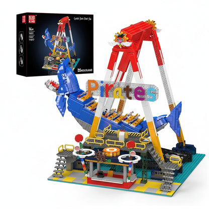Mould King 11017 Motorized Dragon Shark Pirate Ship Roller Coaster