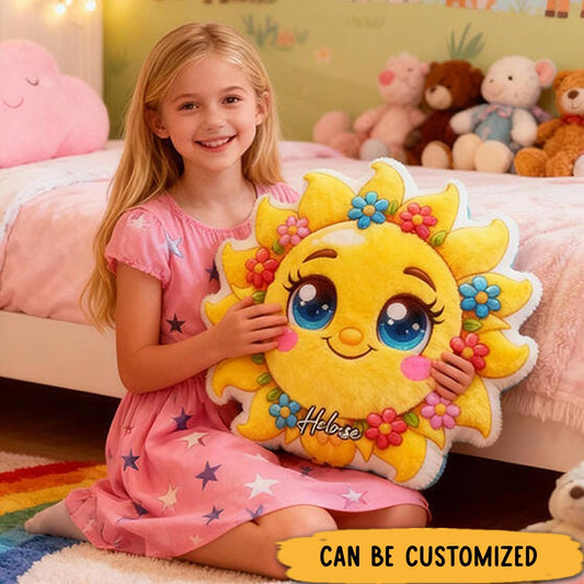 Personalized Sun Pattern with Name Graphic 3D Print Pillow Christmas Gift for Kids or Baby Birthday Gifts