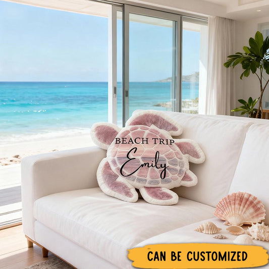 Personalized Sea Turtle Pillow Graphic 3D Print Beach Trip Pillow for Travel Lovers