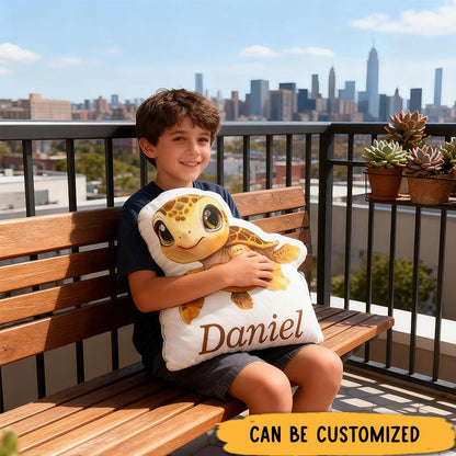 Personalized Yellow Voyage Turtle Pillow Graphic 3D Print Pillow for Travel Lovers