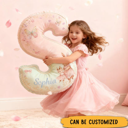 Personalized Graphic 3D 26 Letters Dancing Bunny Family Pillow Special Family Gift with Custom Name Design
