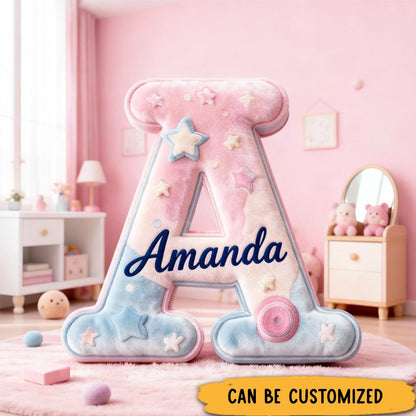 Personalized Cute Macaron Alphabet Throw Pillow Dessert Letter Pillow with Name for Kids Girl Boy Baker Christmas Gifts Loving Room Decor