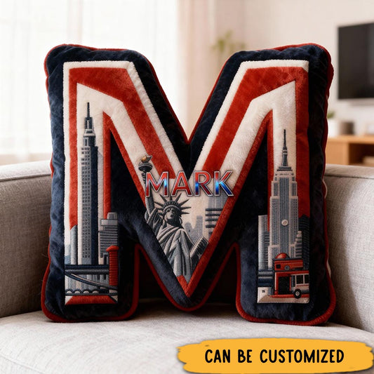 Personalized Nww York Letter Pillow Graphic 3D Print Travel New York Architecture Pillow for Travel Lovers