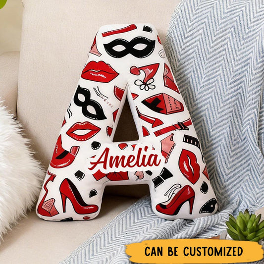 Personalized Fashion-Themed Letter Pillow for Girlfriend Valentine_s Day Throw Pillow for Her Couple Date Night Themed Pillow