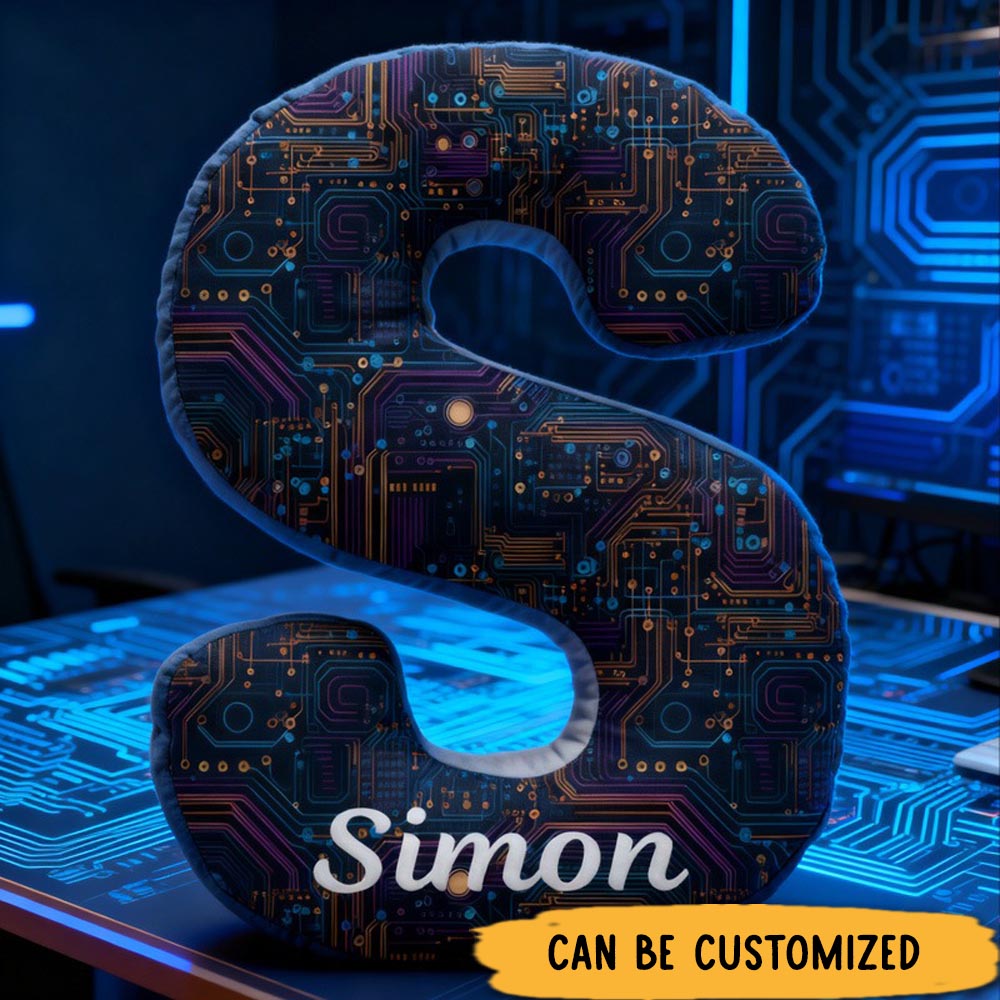 Personalized Tech Themed Pillow Board Digital Computer Circuit Board Pillow Gifts for Geek Lover