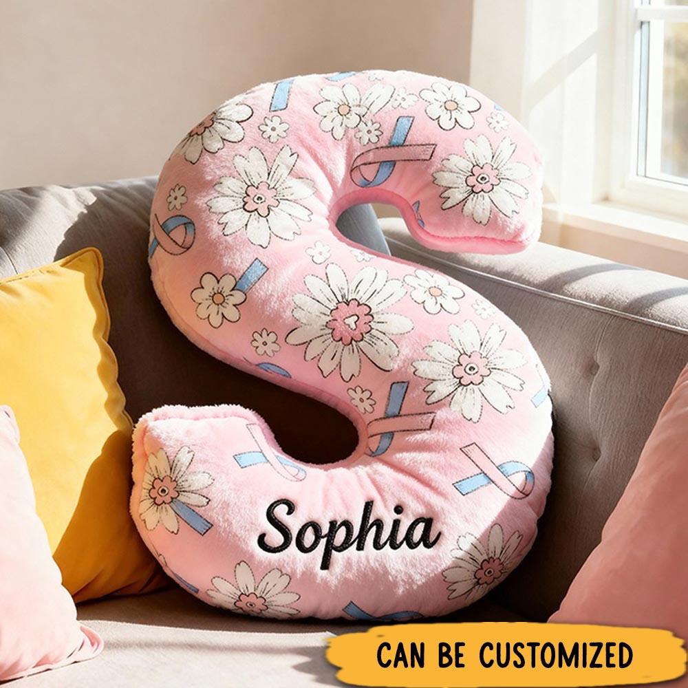 Personalized Letter Pillow with Name Infant Loss Awareness Floral Graphic 3D Print Rainbow Baby Gift Pregnancy Loss Remembrance Memorial Gifts