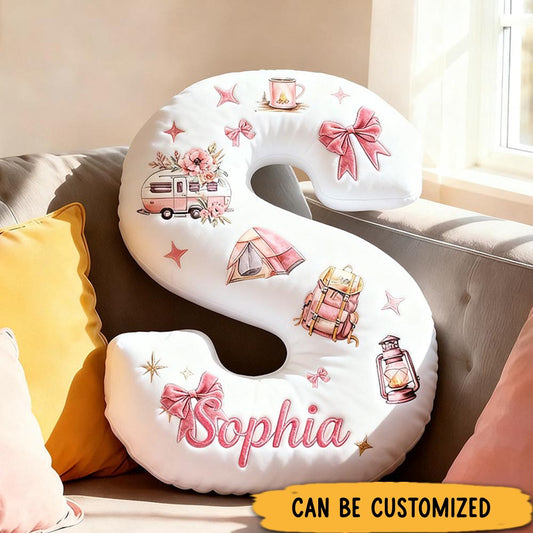 Personalized Outdoor Camping Pillow Camping Girl Pillow Gifts for Kid Camping Lover