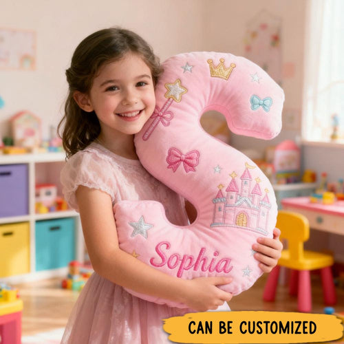 Personalized Pink Castle with Name Graphic 3D Print Pillow Christmas Gift for Kids
