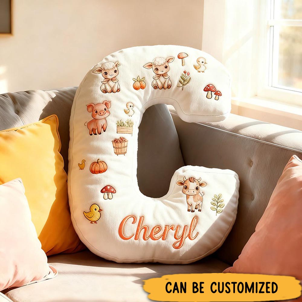 Personalized Pet Lover Animal Letter Pillow with Custom Name Pillow Graphic 3D Print