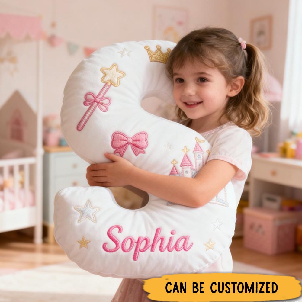 Personalized Pink Dream Castle with Name Graphic 3D Print Pillow Christmas Gift for Kids