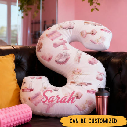 PersonalizedWorkout Clip Letter Pillow Graphic 3D Print Funny Letter Pillow Name Pillow Girly Health and Gym Fitness illustrations