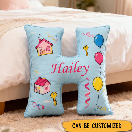 Personalized Letter Pillow Graphic 3D Print Custom Name Design Soft Decorative Children_s Room Decoration