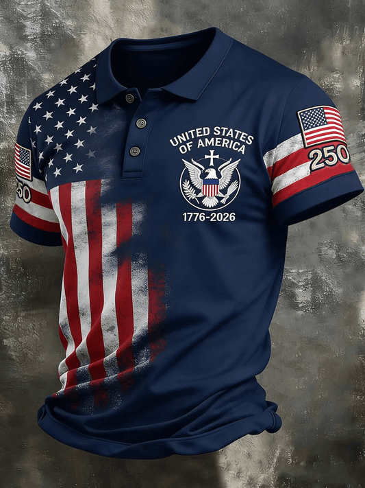 USA 250th Anniversary Polo Shirt 250 Years Of America 1776 2026 Merch 4Th Of July Apparel