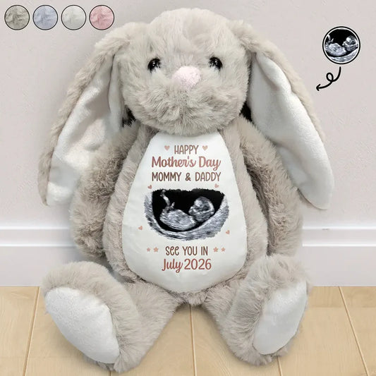 Custom Photo See You In 2026 Baby Expecting - Personalized Soft Toy Bunny