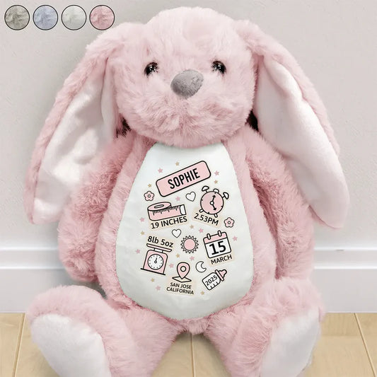 Baby_s Announcement Newborn - Personalized Soft Toy Bunny