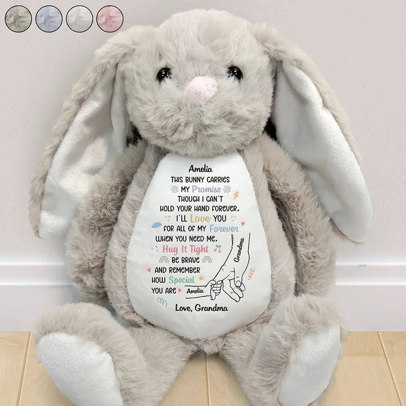 Grandma_s Promise To Hold Your Hand Tight - Personalized Soft Toy Bunny