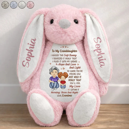 Grandmother Granddaughter I Filled It With My Wishes - Personalized Soft Toy Bunny