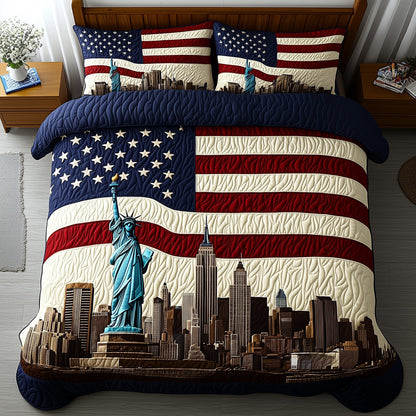 Patriotic Skyline 3-Piece Quilted Bedding Set GFTOMA1129