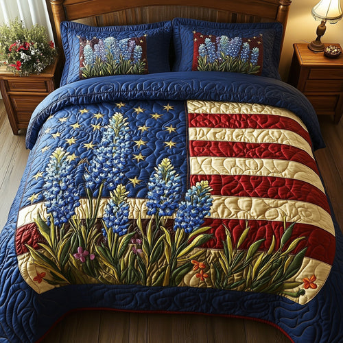 Bluebonnet Glory 3-Piece Quilted Bedding Set GFTOTP6691