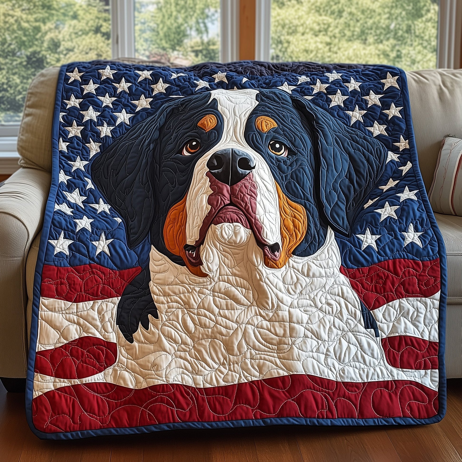 Patriotic Berner Quilted Blanket GFTOAB4149