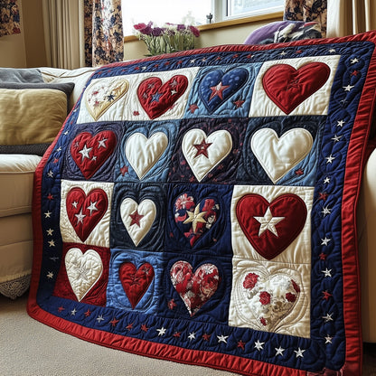 Patriotic Heart Quilted Blanket GFTOTP3888