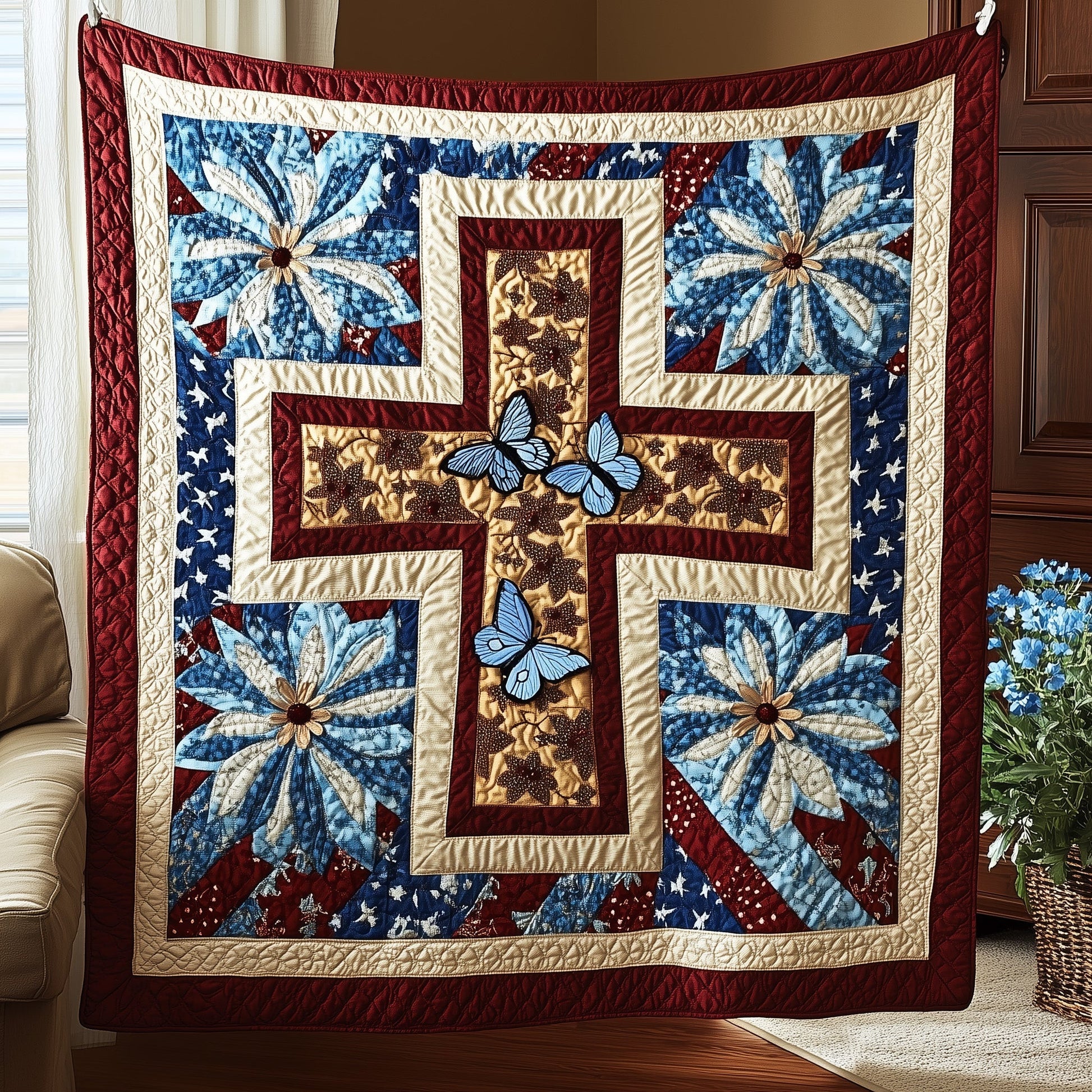 Cross of Liberty Quilted Blanket GFTOTP6339