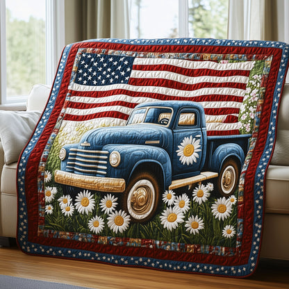 Patriotic America Truck Quilted Blanket GFTONL2787