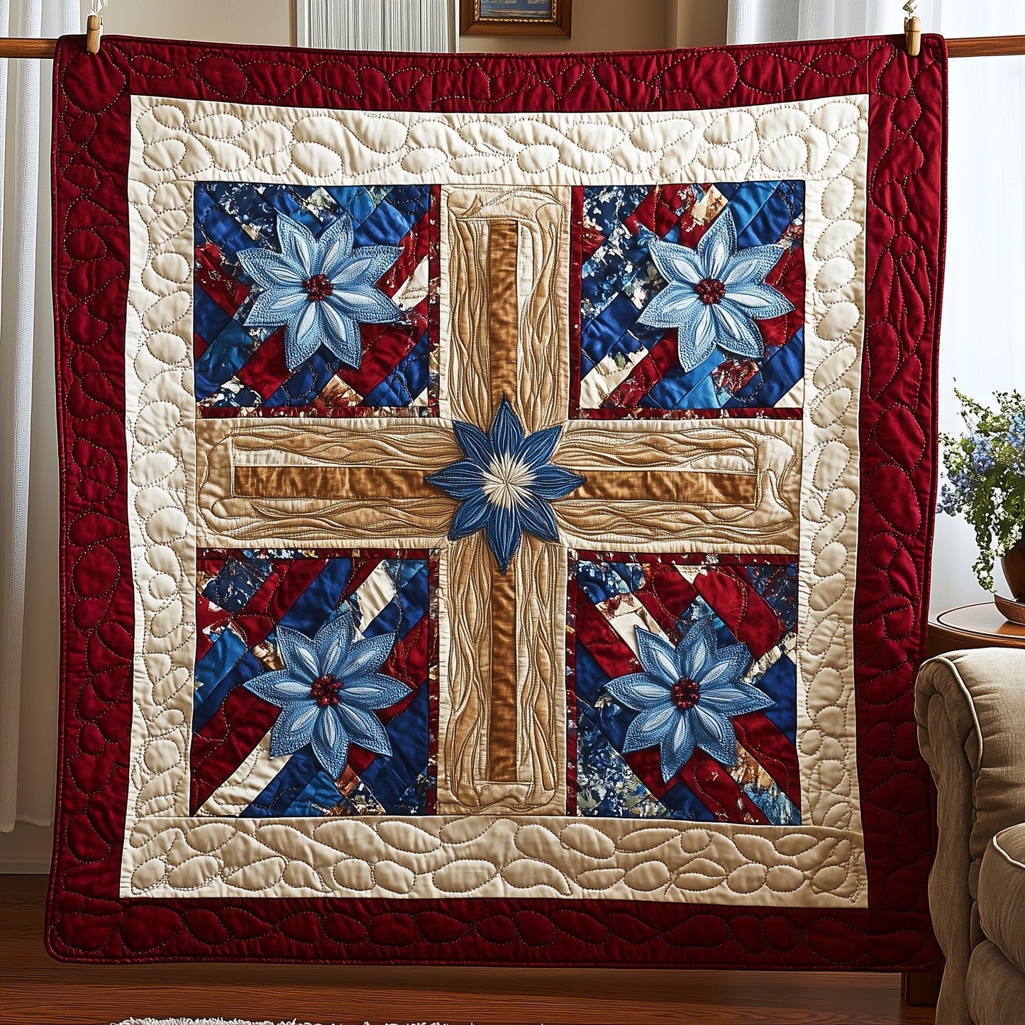 Cross of Liberty Quilted Blanket GFTOTP6338