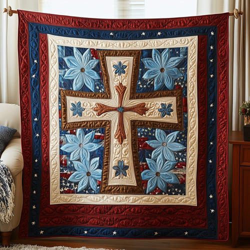 Cross of Liberty Quilted Blanket GFTOTP6335