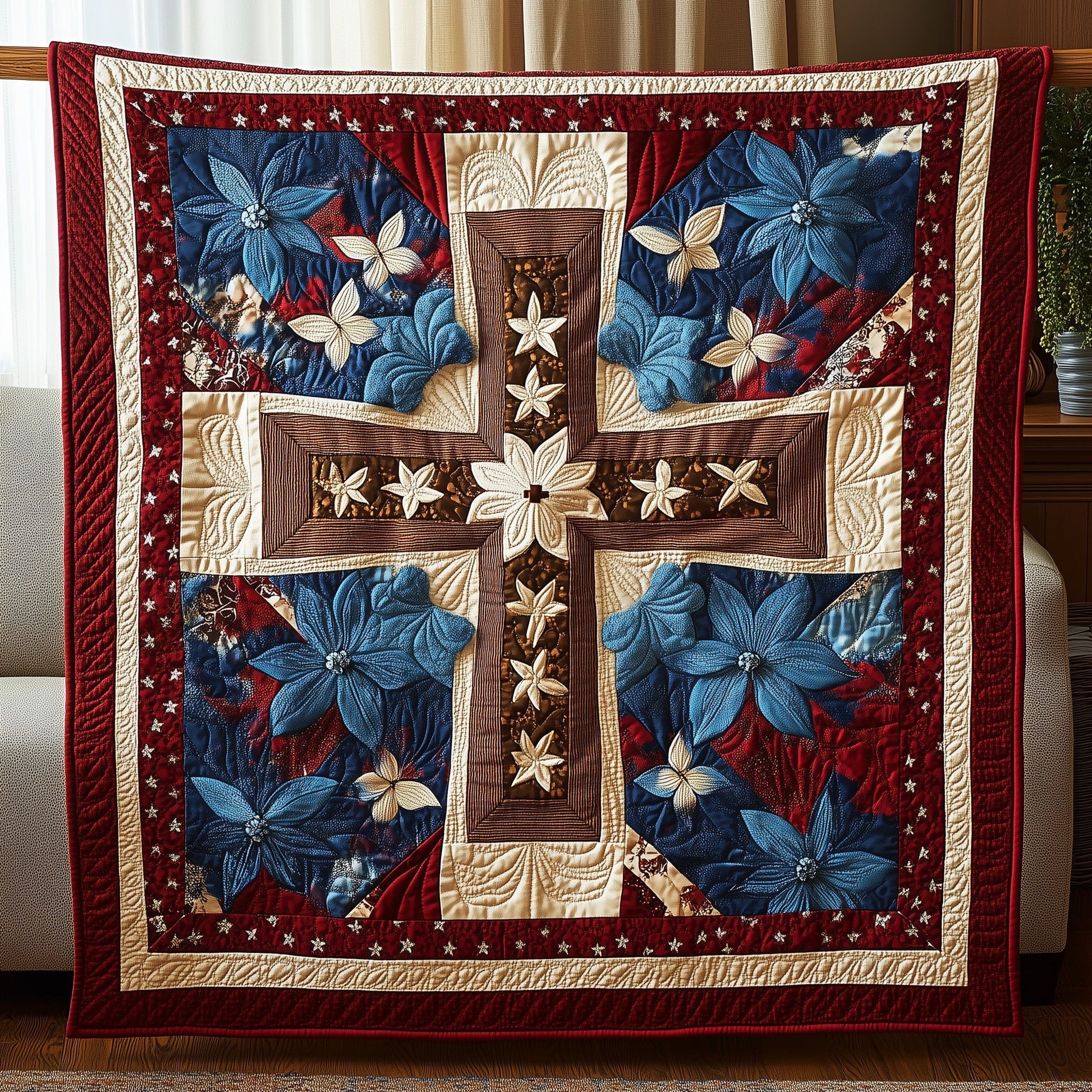 Cross of Liberty Quilted Blanket GFTOTP6334