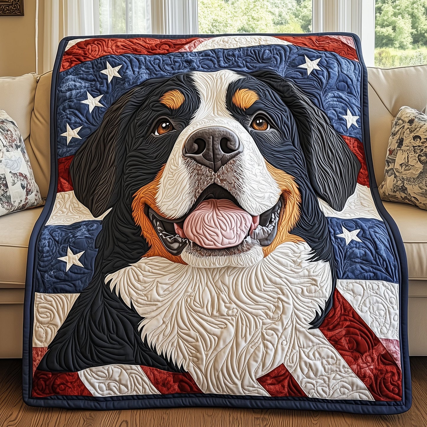 Patriotic Berner Quilted Blanket GFTOAB4148