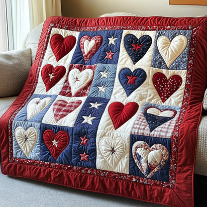 Patriotic Heart Quilted Blanket GFTOTP3889