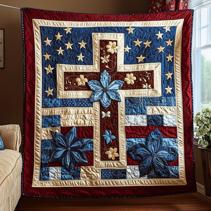 Cross of Liberty Quilted Blanket GFTOTP6336