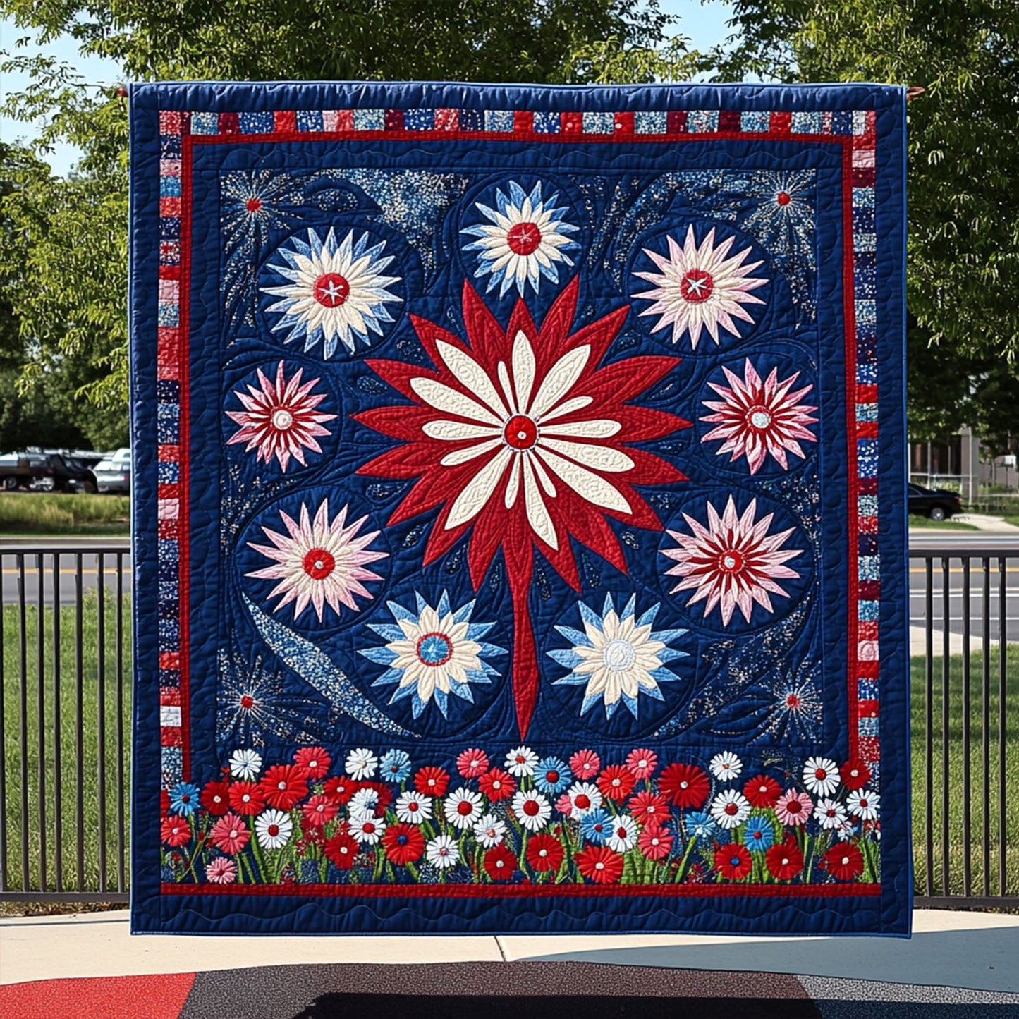 Patriotic Burst Quilted Blanket NCU0PT4493