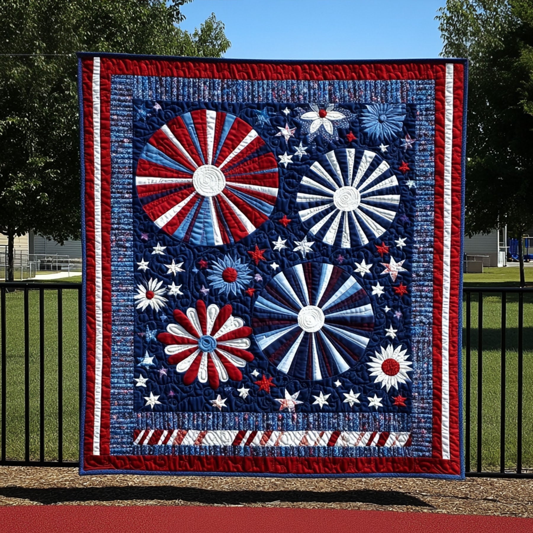 Star-Spangled Burst Quilted Blanket NCU0PT4494