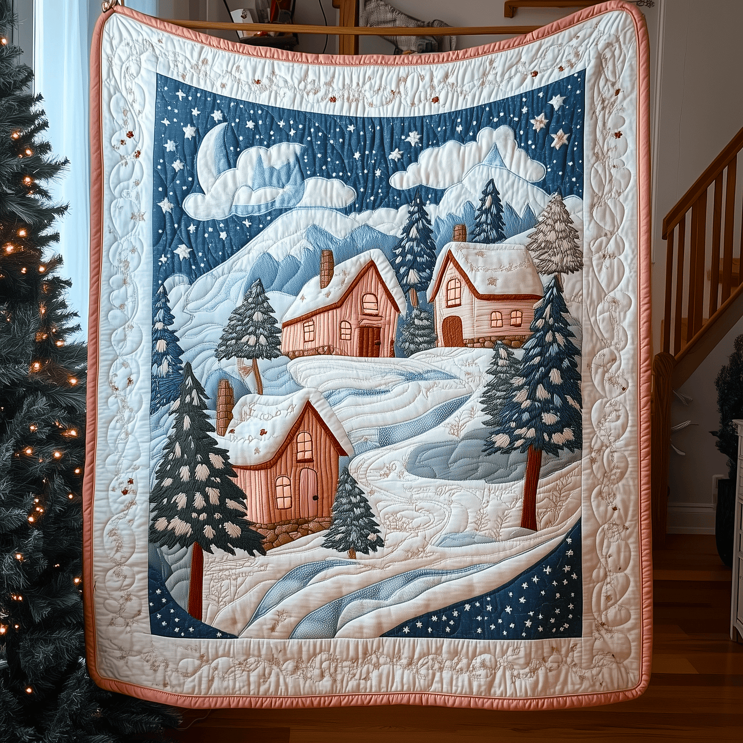 Christmas Village Quilted Blanket GFTOAB999
