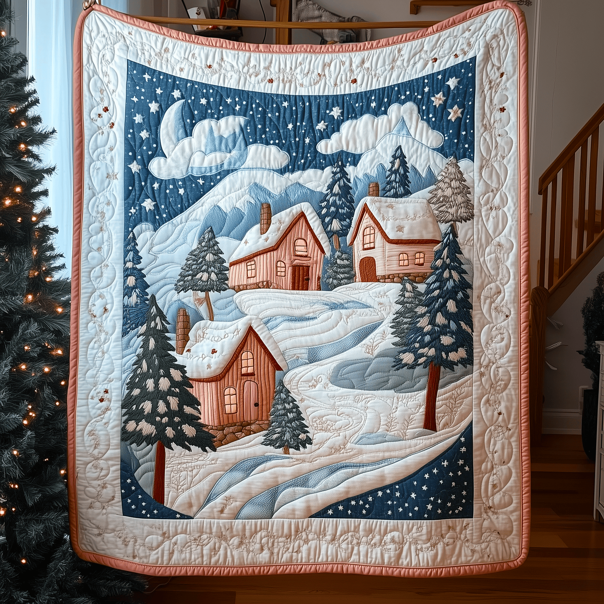 Christmas Village Quilted Blanket GFTOAB999