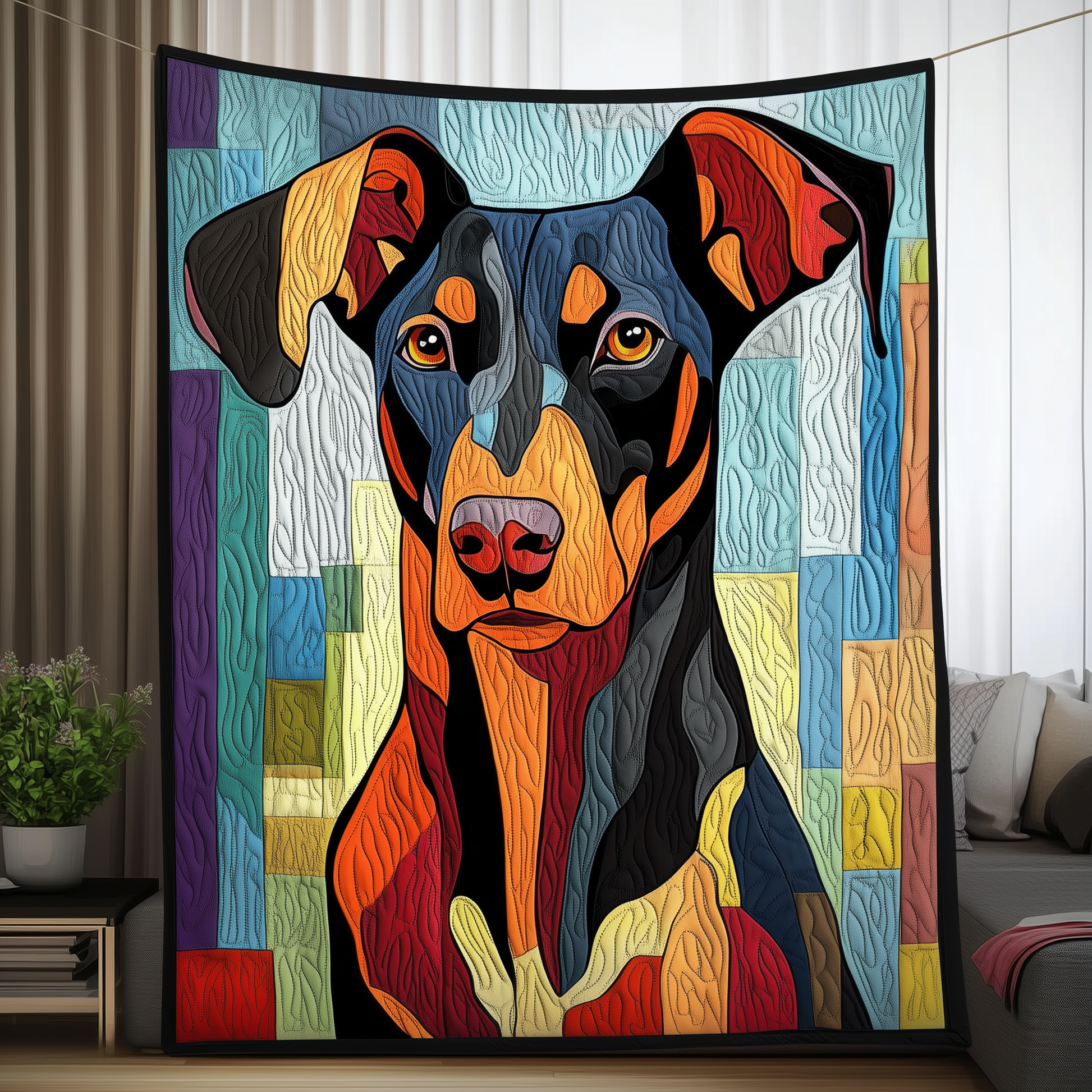 Doberman Quilted Blanket GFTOAB1076
