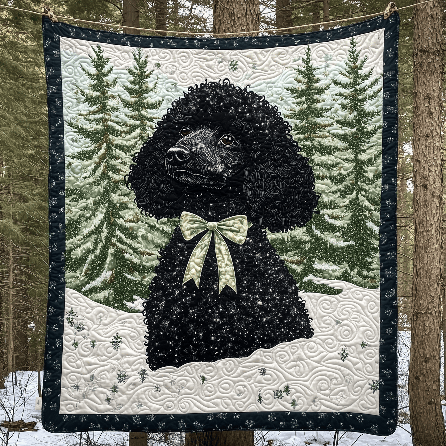 Snow Poodle Quilted Blanket GFTOAB553