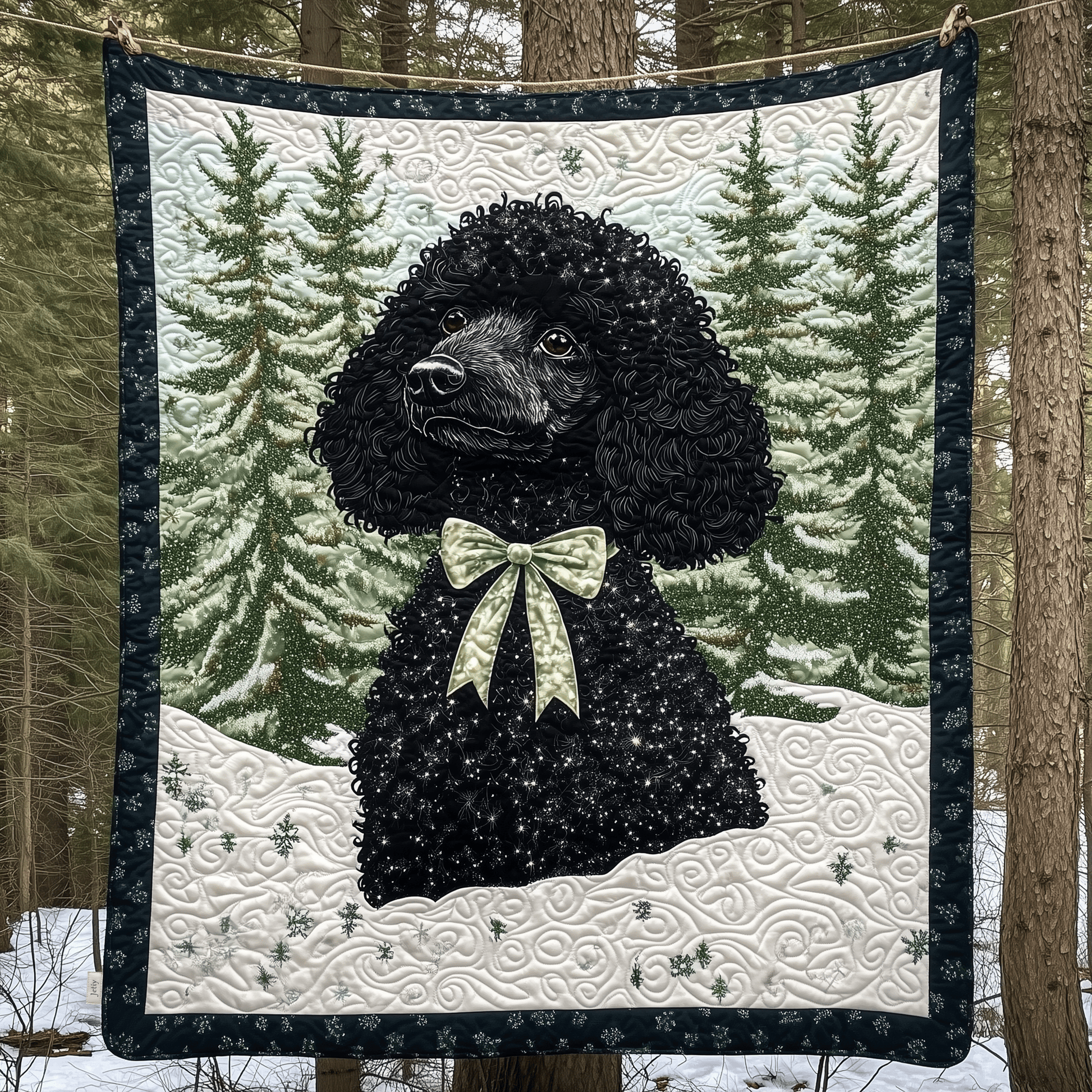 Snow Poodle Quilted Blanket GFTOAB553