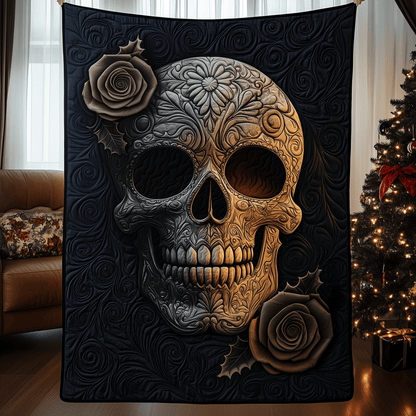 Floral Skull Quilted Blanket GFTOTP481