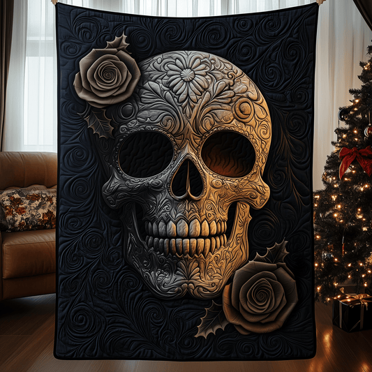 Floral Skull Quilted Blanket GFTOTP481