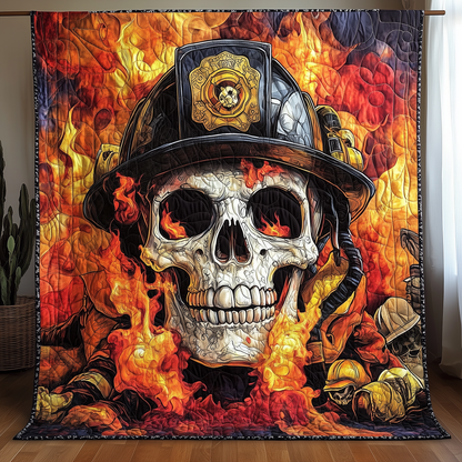 Firefighter Skull Quilted Blanket GFTONL1458