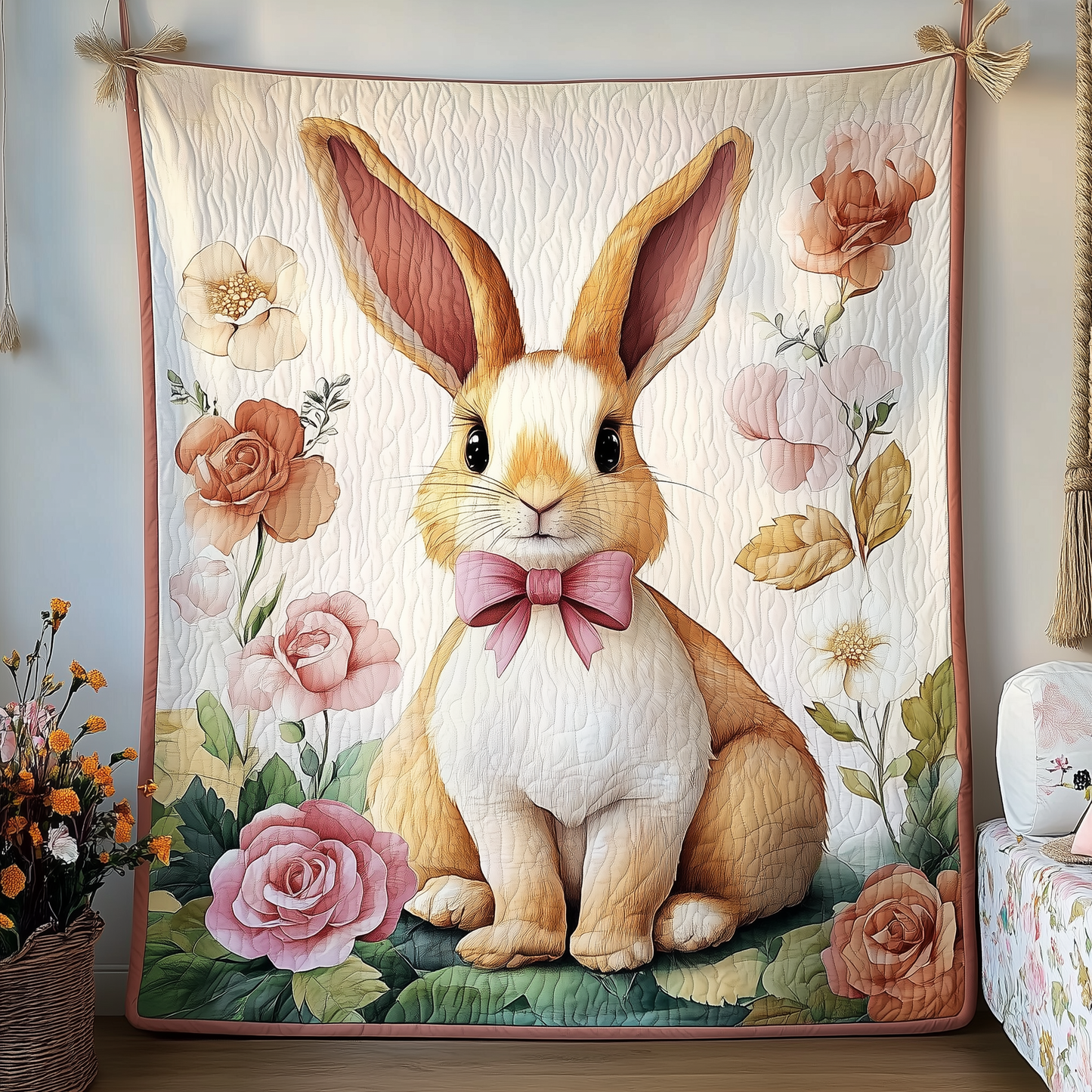 Joyful Rabbit Quilted Blanket GFTOHD1040