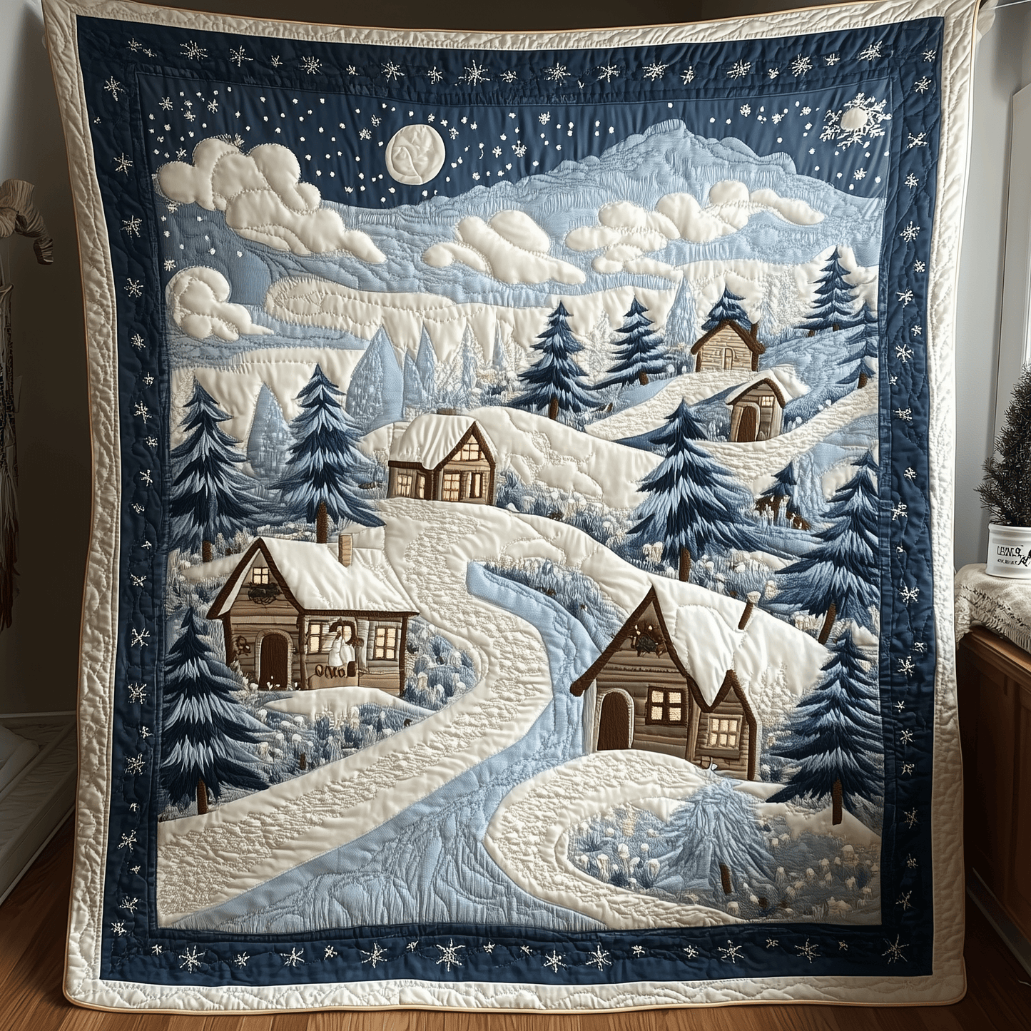 Christmas Village Quilted Blanket GFTOAB996